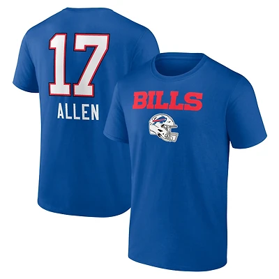 Men's Josh Allen Royal Buffalo Bills Team Wordmark Name & Number T-Shirt
