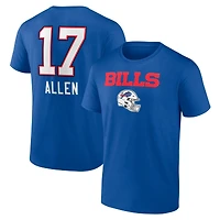 Men's Josh Allen Royal Buffalo Bills Team Wordmark Name & Number T-Shirt