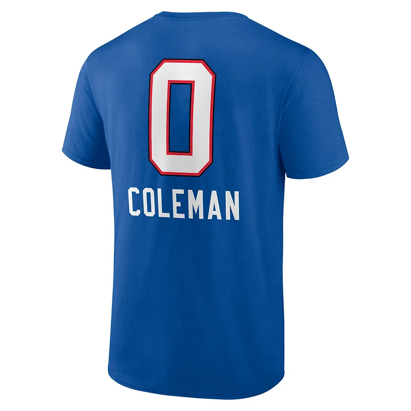 Men's Keon Coleman Royal Buffalo Bills Team Wordmark Name & Number T-Shirt