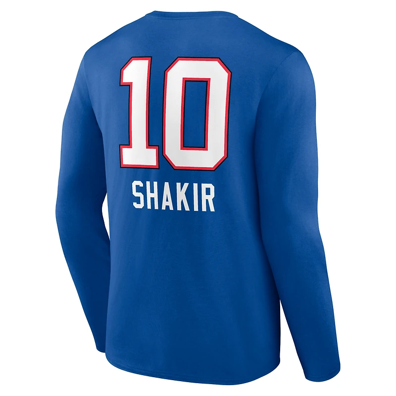Men's Khalil Shakir Royal Buffalo Bills Team Wordmark Name & Number Long Sleeve T-Shirt