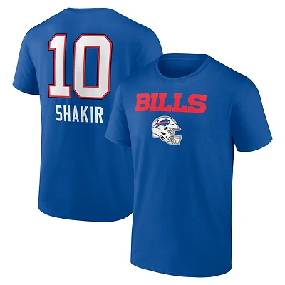 Men's Khalil Shakir Royal Buffalo Bills Team Wordmark Name & Number T-Shirt