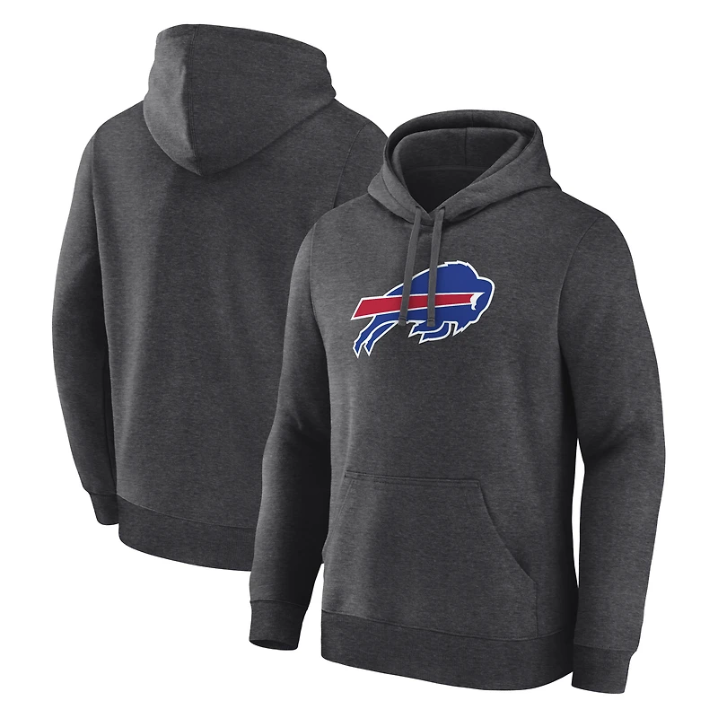 Sweat à capuche pour homme avec logo principal des Buffalo Bills, coloris gris chiné.