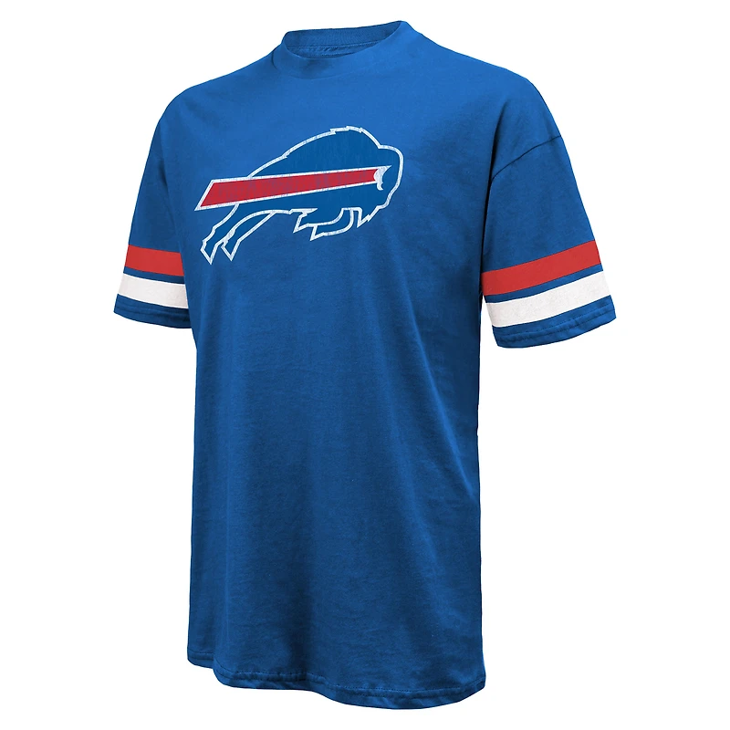 T-shirt surdimensionné avec nom et numéro Majestic Threads Josh Allen Royal Buffalo Bills pour hommes