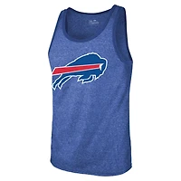 Débardeur à trois mélanges pour hommes Majestic Threads Josh Allen Royal Buffalo Bills Nom et numéro du joueur