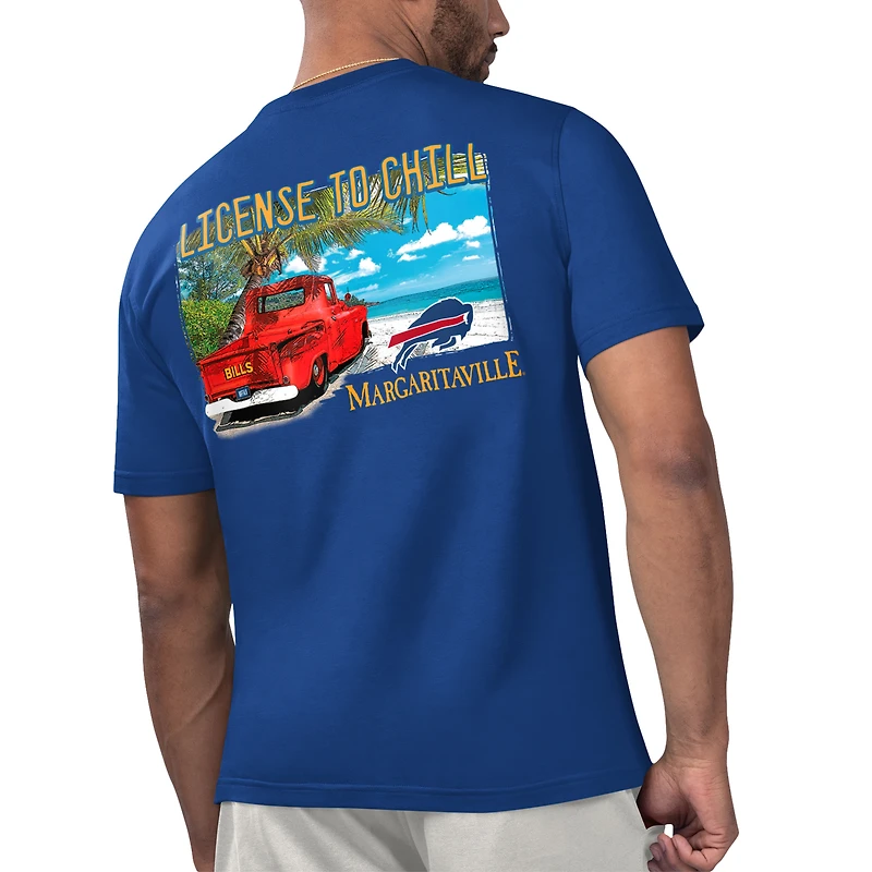 T-shirt Margaritaville Royal Buffalo Bills License to Chill pour hommes