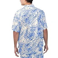 Men's Margaritaville Royal Buffalo Bills Sandwashed Monstera Print Party Button-Up Shirt