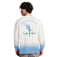 Men's Margaritaville White/Light Blue Buffalo Bills Island Reserve Long Sleeve Slub Henley Shirt