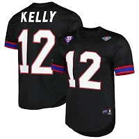 Mitchell & Ness Jim Kelly Black Buffalo Bills pour hommes Nom et numéro du joueur retraité Haut en maille
