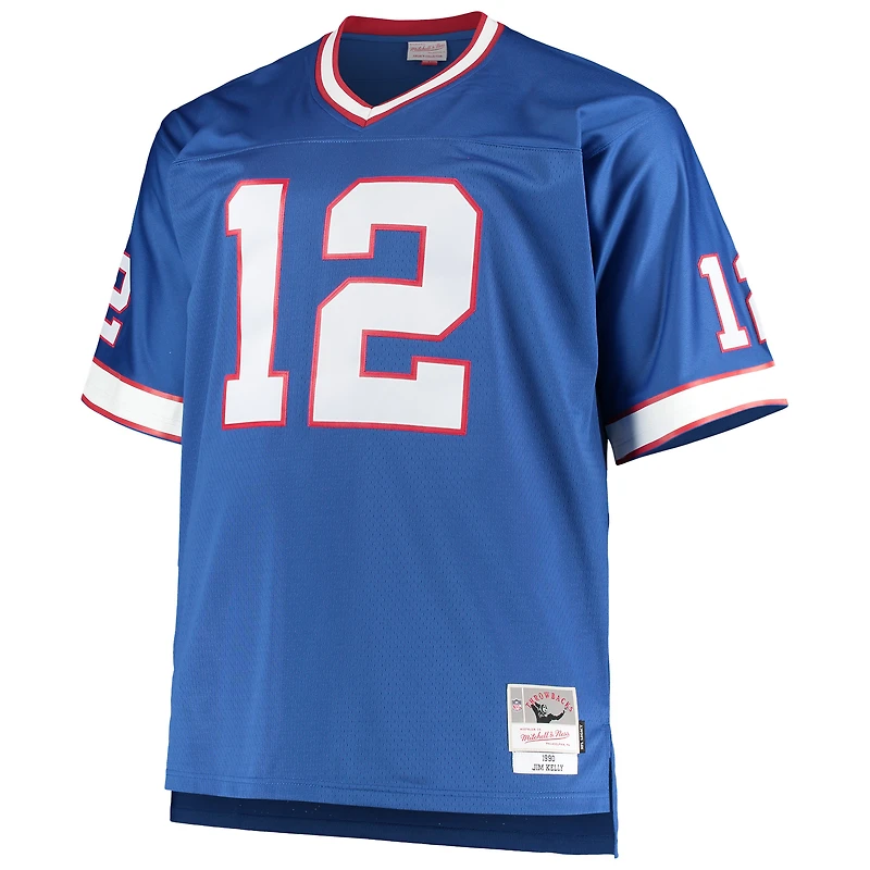 Men's Mitchell & Ness Jim Kelly Royal Buffalo Bills Big Tall 1990 Retired Player Replica Jersey