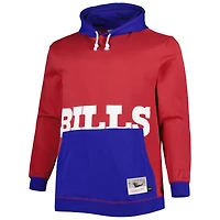 Men's Mitchell & Ness Red/Royal Buffalo Bills Big Tall Face Pullover Hoodie