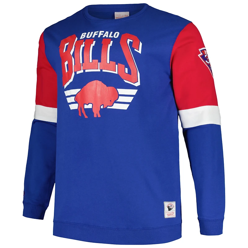 Sweat-shirt en polaire Mitchell & Ness Royal Buffalo Bills Big Tall pour hommes