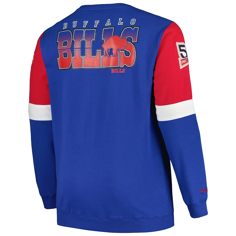 Sweat-shirt en polaire Mitchell & Ness Royal Buffalo Bills Big Tall pour hommes