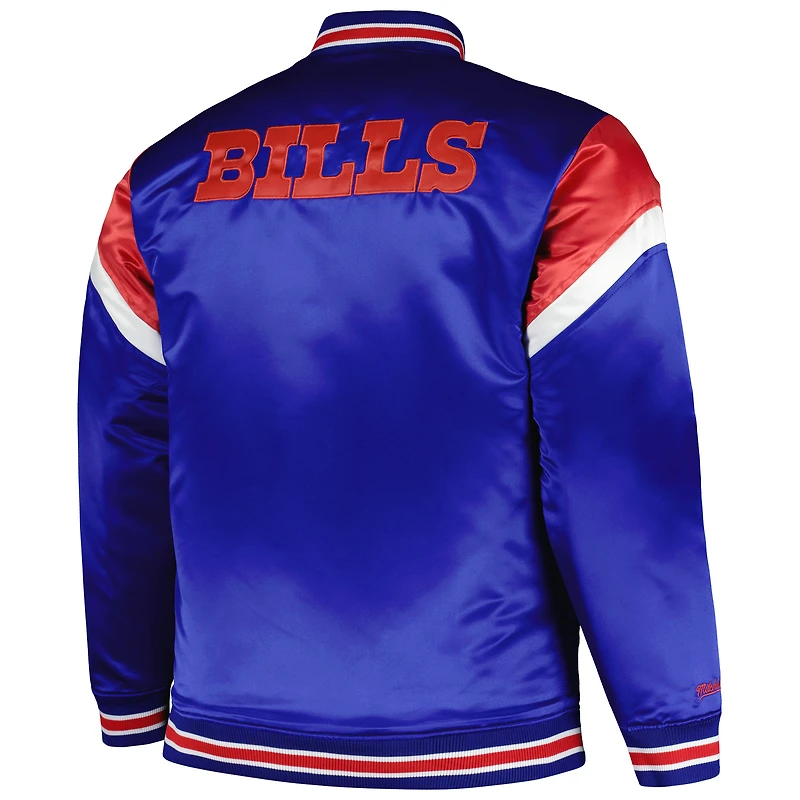 Veste à bouton-pression en satin pour hommes Mitchell & Ness Royal Buffalo Bills Big Tall