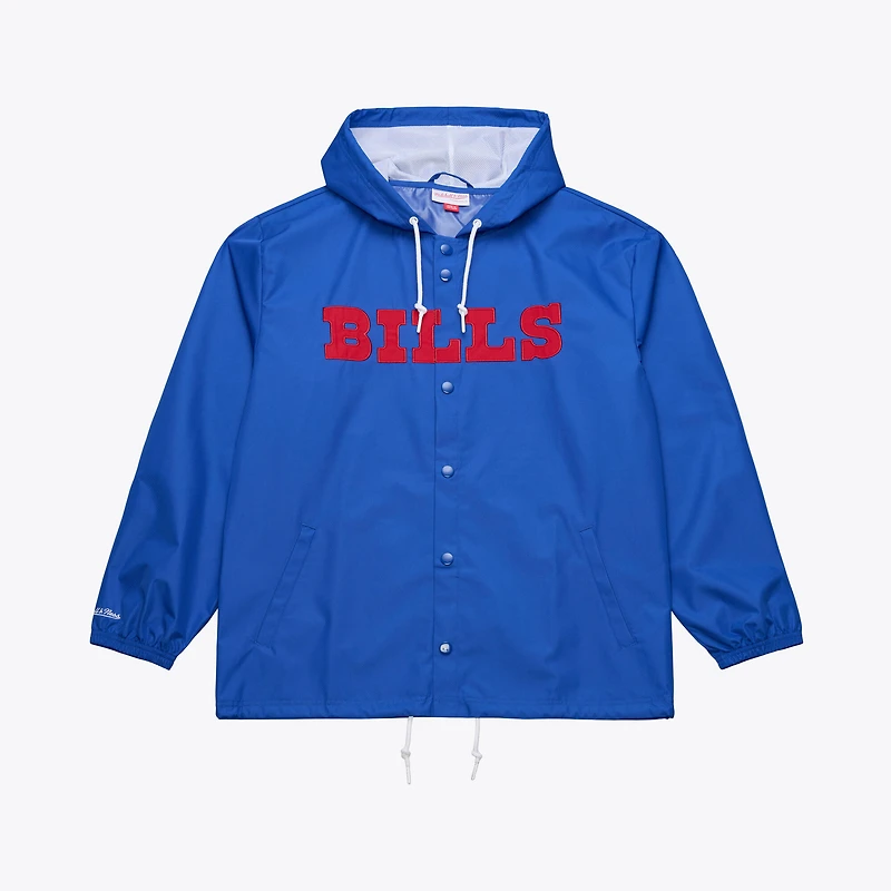 Veste coupe-vent à capuche Mitchell & Ness Royal Buffalo Bills Coaches pour homme