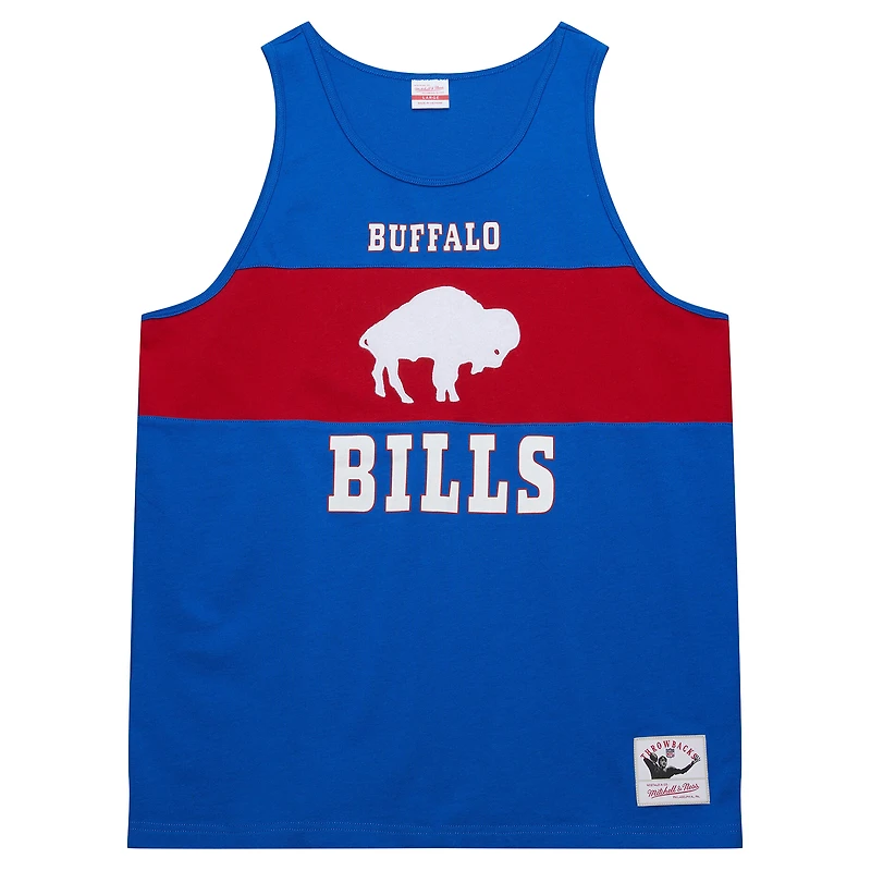 Men's Mitchell & Ness Royal Buffalo Bills Retro Colorblock Tank Top