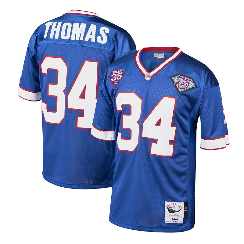 Maillot de joueur retraité authentique Mitchell & Ness Thurman Thomas Royal Buffalo Bills 1985 pour hommes