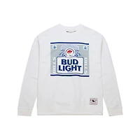 Men's Mitchell & Ness x Bud Light White Buffalo Bills The Crest Pullover Sweatshirt