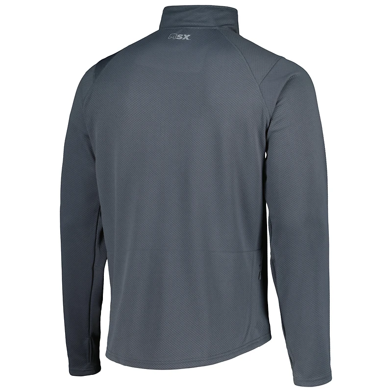 Men's MSX by Michael Strahan Charcoal Buffalo Bills Half-Zip Pullover