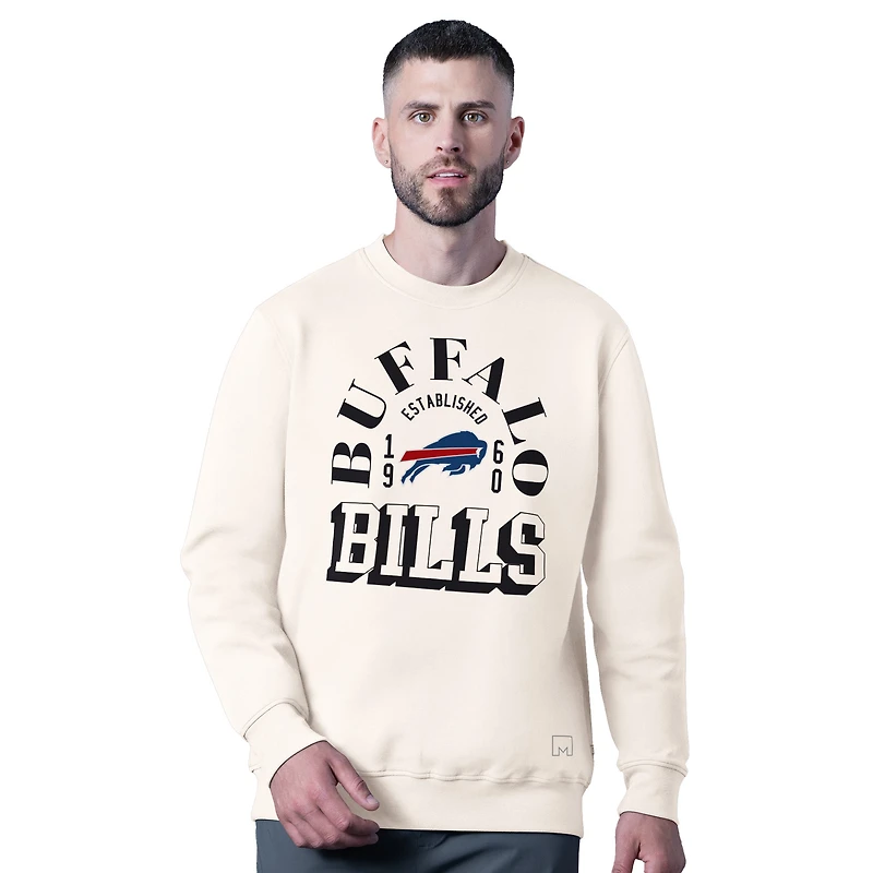 Men's MSX by Michael Strahan White Buffalo Bills Whiteout Tri-Blend Sweatshirt