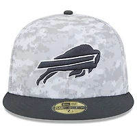 Casquette ajustée New Era Buffalo Bills 2024 Salute To Service 59FIFTY pour homme, blanche/graphite