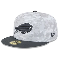 Casquette ajustée New Era Buffalo Bills 2024 Salute To Service 59FIFTY pour homme, blanche/graphite