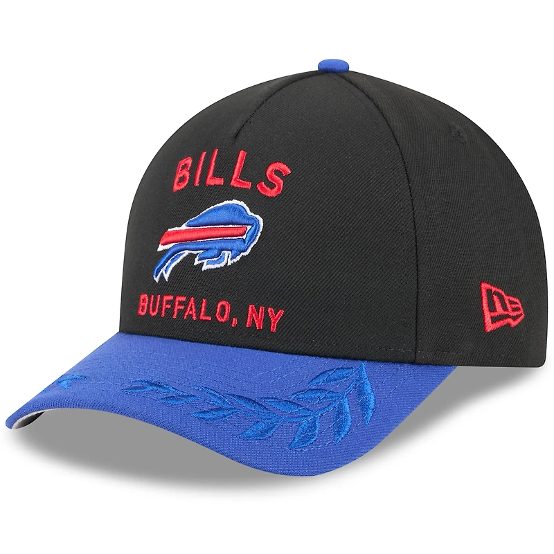 Casquette ajustable New Era 9FORTY M-Crown A-Frame pour homme, noire/bleue, Buffalo Bills, draft NFL 2025