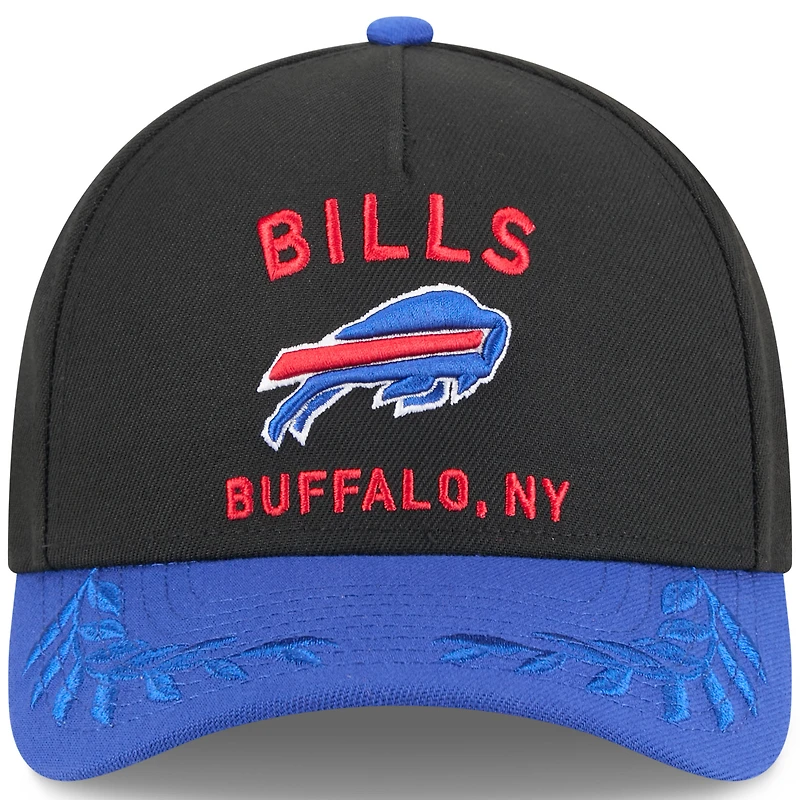 Casquette ajustable New Era 9FORTY M-Crown A-Frame pour homme, noire/bleue, Buffalo Bills, draft NFL 2025