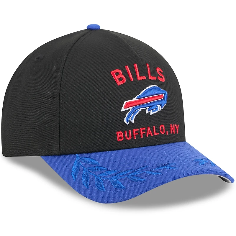 Casquette ajustable New Era 9FORTY M-Crown A-Frame pour homme, noire/bleue, Buffalo Bills, draft NFL 2025