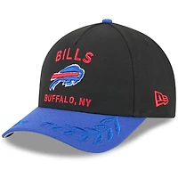 Casquette ajustable New Era 9FORTY M-Crown A-Frame pour homme, noire/bleue, Buffalo Bills, draft NFL 2025