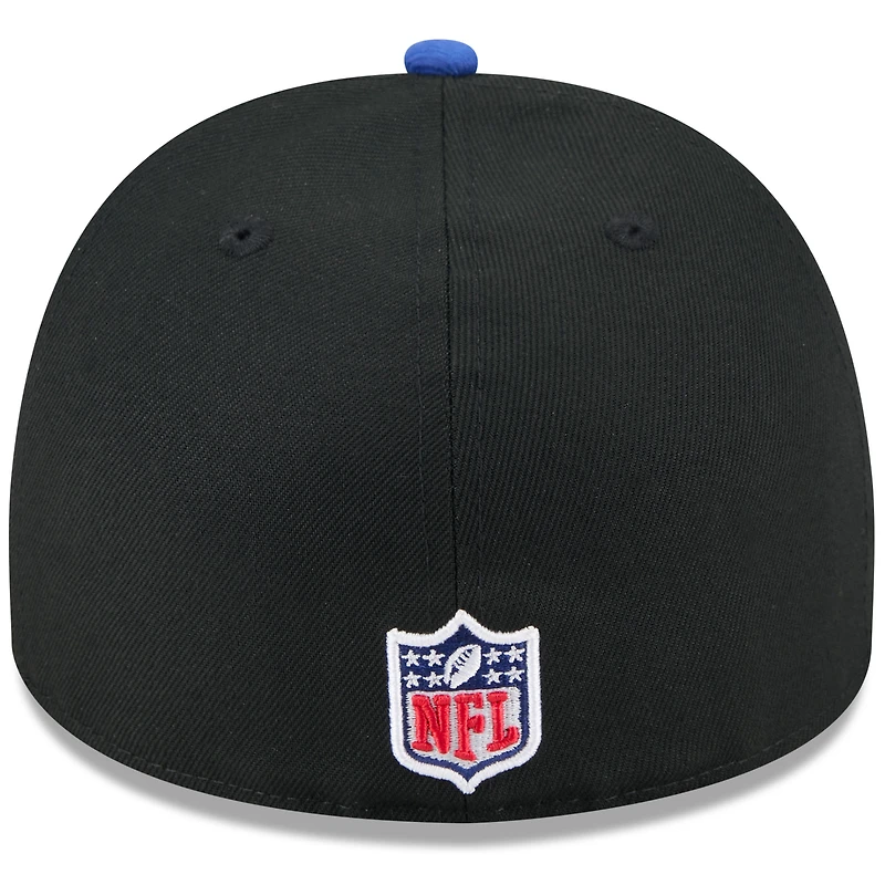 Casquette ajustée New Era 59FIFTY noire/bleu marine pour homme, modèle A-Frame, draft NFL 2025