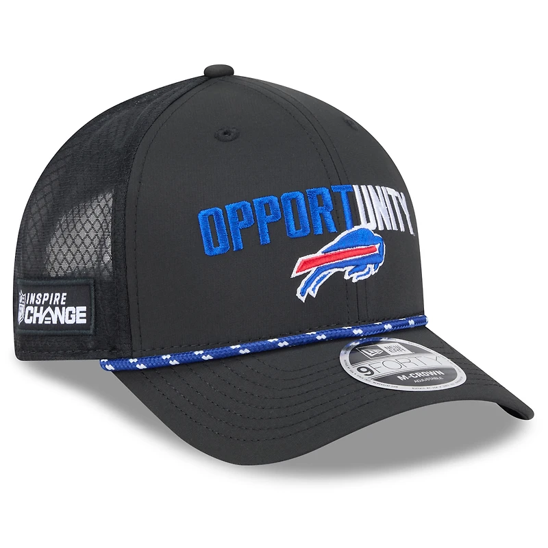 Men's New Era Black Buffalo Bills 2025 Inspire Change 9FORTY M-Crown Adjustable Hat