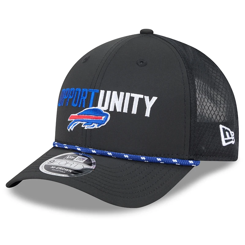 Casquette ajustable New Era Buffalo Bills 2025 Inspire Change 9FORTY M-Crown noire pour homme