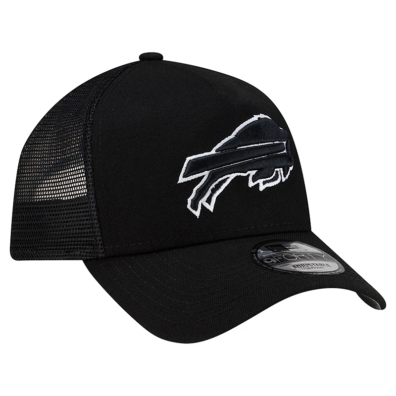Men's New Era Black Buffalo Bills City Script 9FORTY A-Frame Adjustable Hat