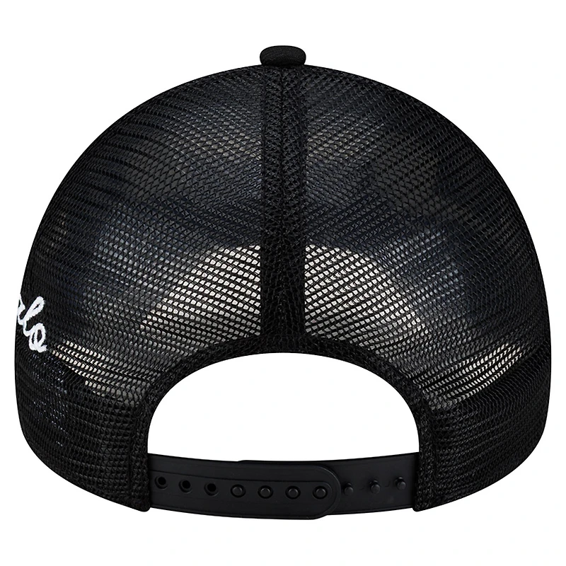 Casquette ajustable New Era Buffalo Bills City Script 9FORTY A-Frame noire pour homme