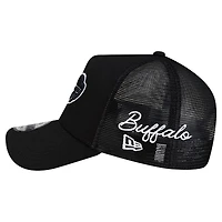 Men's New Era Black Buffalo Bills City Script 9FORTY A-Frame Adjustable Hat