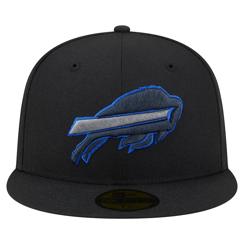 Men's New Era Black Buffalo Bills Color Pop 59FIFTY Fitted Hat