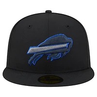 Men's New Era  Black Buffalo Bills Color Pop 59FIFTY Fitted Hat