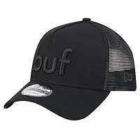 Men's New Era Black Buffalo Bills Domain 9FORTY A-Frame Trucker Adjustable Hat