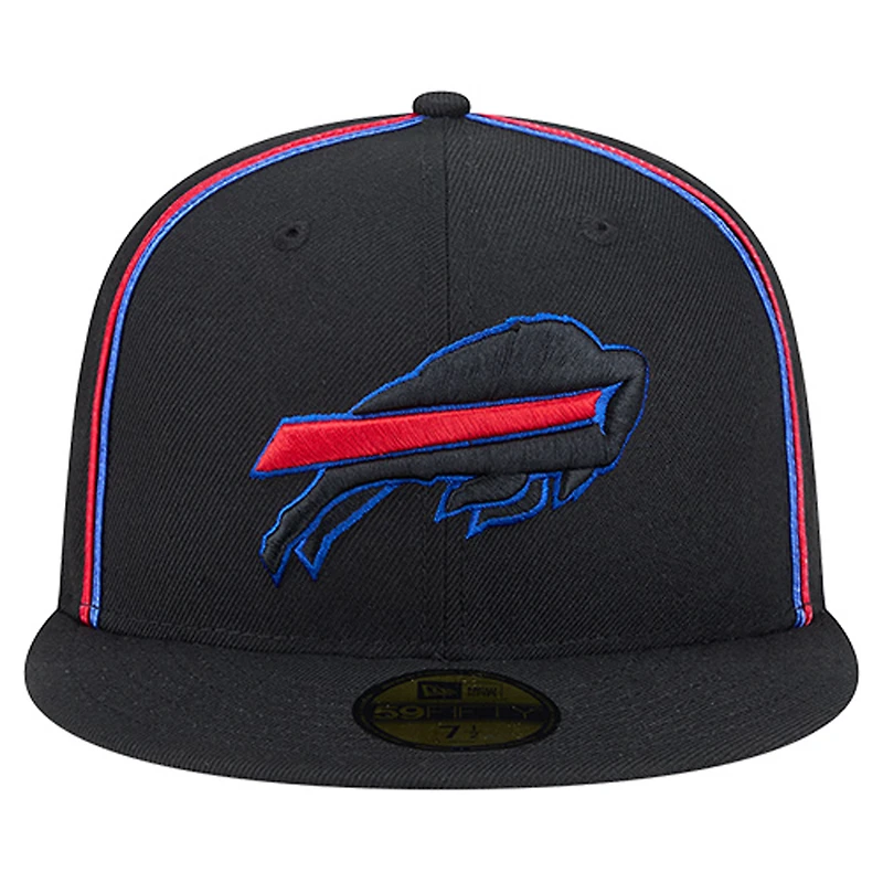Men's New Era Black Buffalo Bills Soutache 59FIFTY Fitted Hat