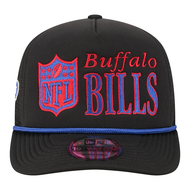 Men's New Era Black Buffalo Bills Throwback Foam 19TWENTY Adjustable Hat