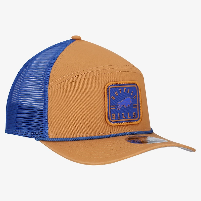 Men's New Era  Brown/Royal Buffalo Bills Team Patch Split Panel 9SEVENTY Adjustable Trucker Hat
