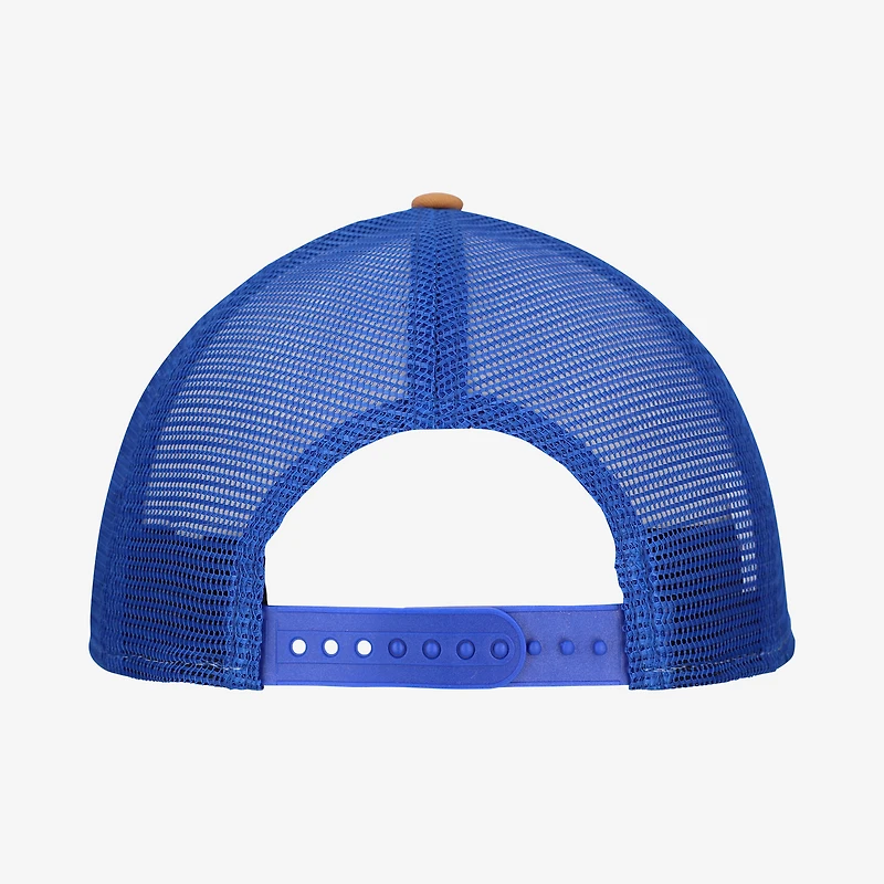 Men's New Era  Brown/Royal Buffalo Bills Team Patch Split Panel 9SEVENTY Adjustable Trucker Hat