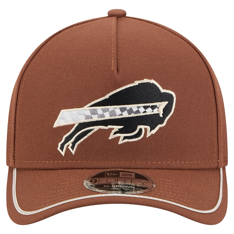 Casquette ajustable 9FORTY Motorsport Buffalo Bills marron New Era pour homme