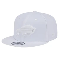 Casquette Snapback 9FIFTY New Era Buffalo Bills Main blanc sur blanc pour homme