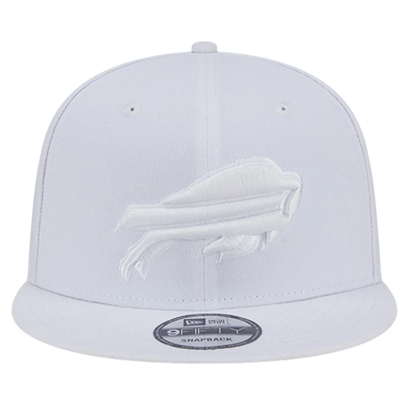 Casquette Snapback 9FIFTY New Era Buffalo Bills Main blanc sur blanc pour homme