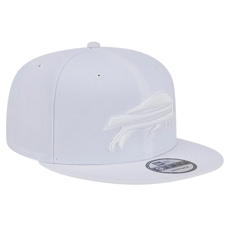 Casquette Snapback 9FIFTY New Era Buffalo Bills Main blanc sur blanc pour homme