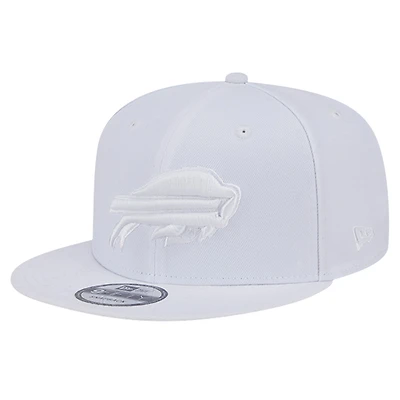 Casquette Snapback 9FIFTY New Era Buffalo Bills Main blanc sur blanc pour homme