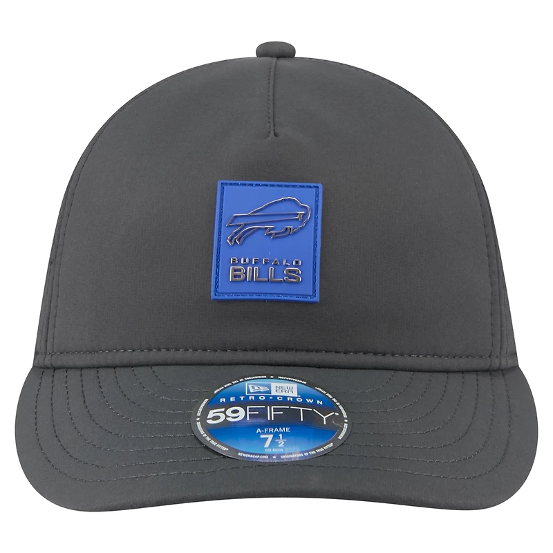 Men's New Era Charcoal Buffalo Bills 2025 Sideline Cold Weather Retro Crown 59FIFTY Fitted Hat