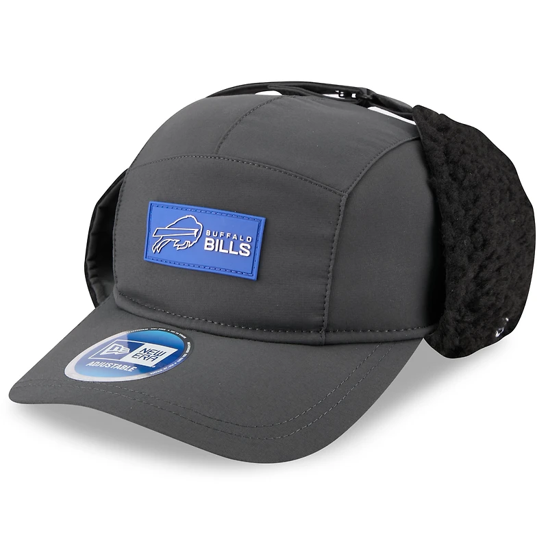Men's New Era Charcoal Buffalo Bills 2025 Sideline Cold Weather Runner Dog Ear Adjustable Hat