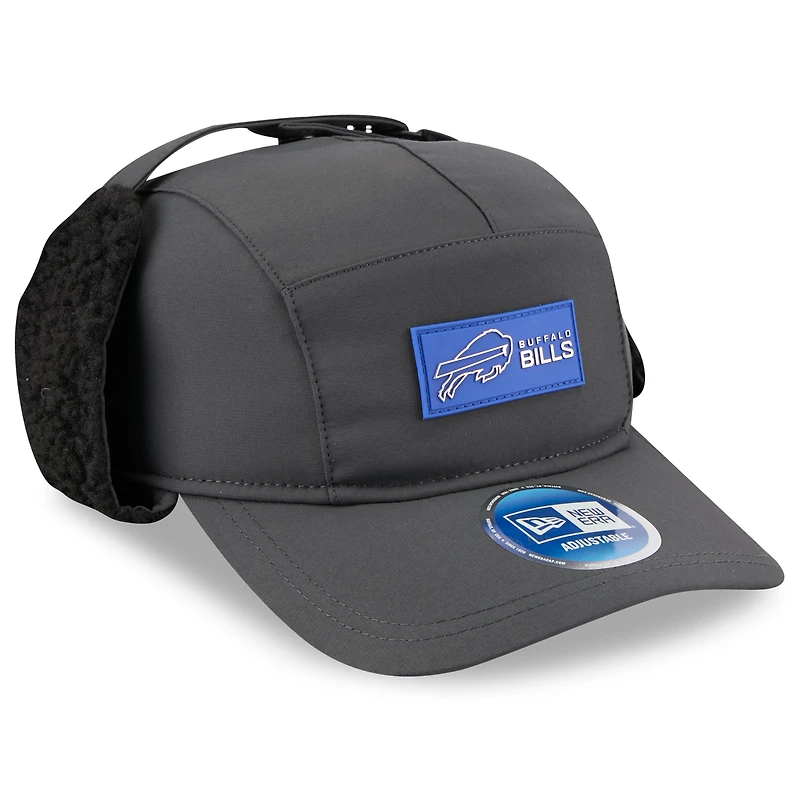 Men's New Era Charcoal Buffalo Bills 2025 Sideline Cold Weather Runner Dog Ear Adjustable Hat